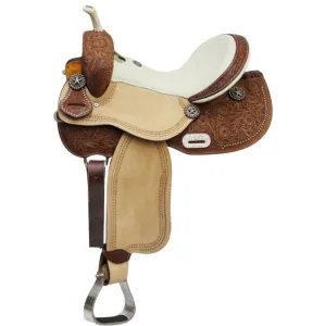 14" 15" 16" DOUBLE T BARREL STYLE SADDLE WITH TEXAS STAR CONCHOS