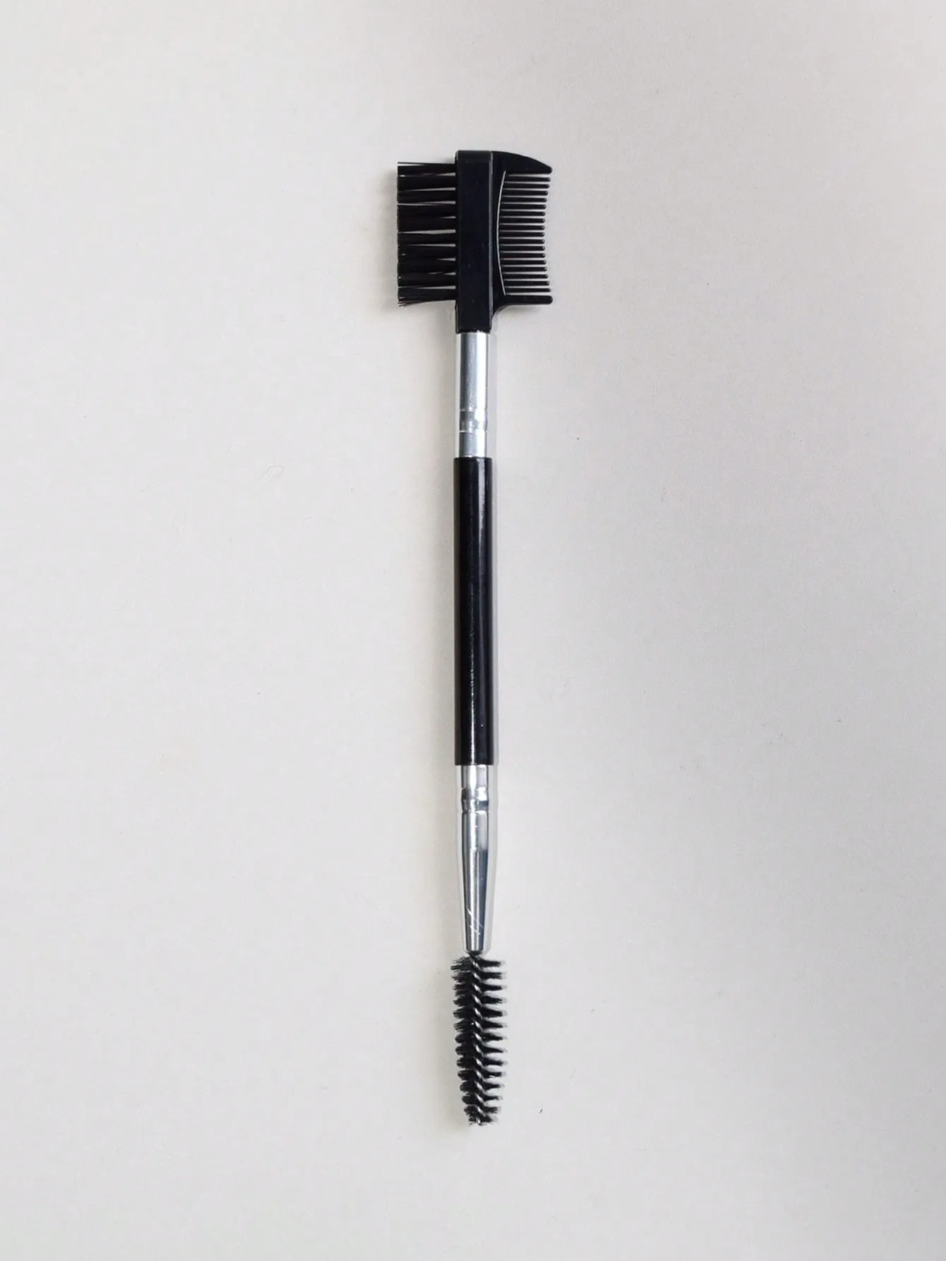 1pc Dual-Ended Makeup Brush With Eyebrow & Eyelash Comb, Portable Two-In-One Cosmetic Brush Tool
