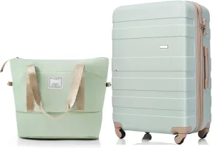 20-Inch Carry-On Luggage with Expandable Travel Bag Set, ABS Hard Shell Two-piece suitcase set