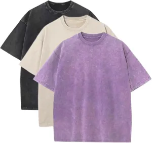 3 Pcs Oversized T shirts for Women Casual Vintage Baggy Boxy Short Sleeve Cotton Tee Shirts Loose Fitting Tops