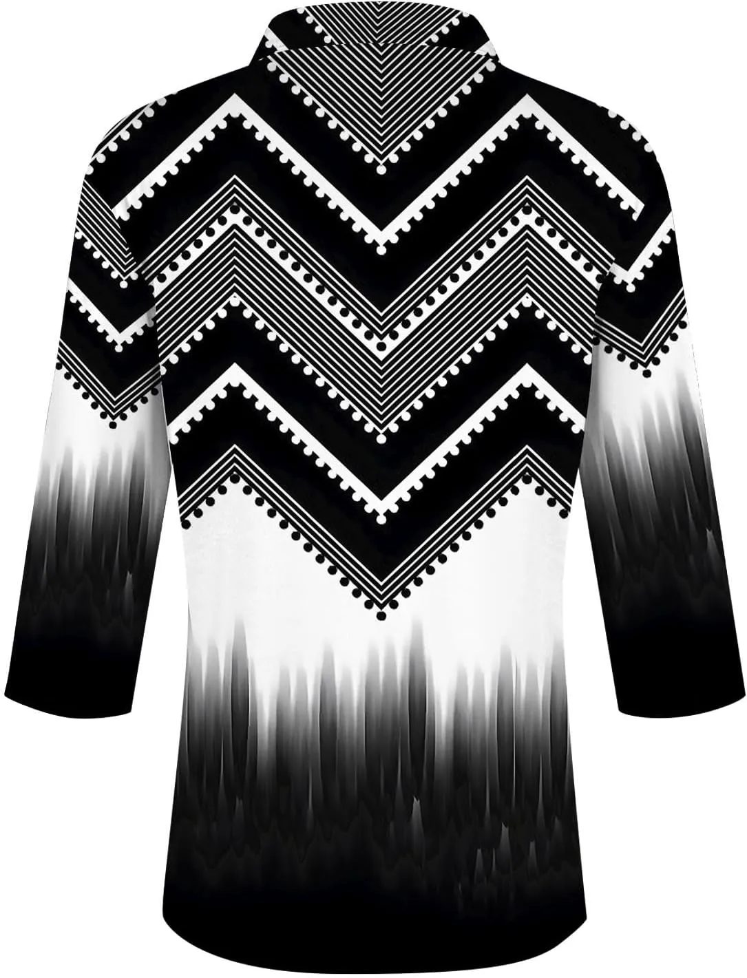 3/4 Length Sleeve Shirts for Women 2024 Trendy 1/2 Zipper Collar Lapel Tops Plain Color Tees Tunic Blouses Clothing
