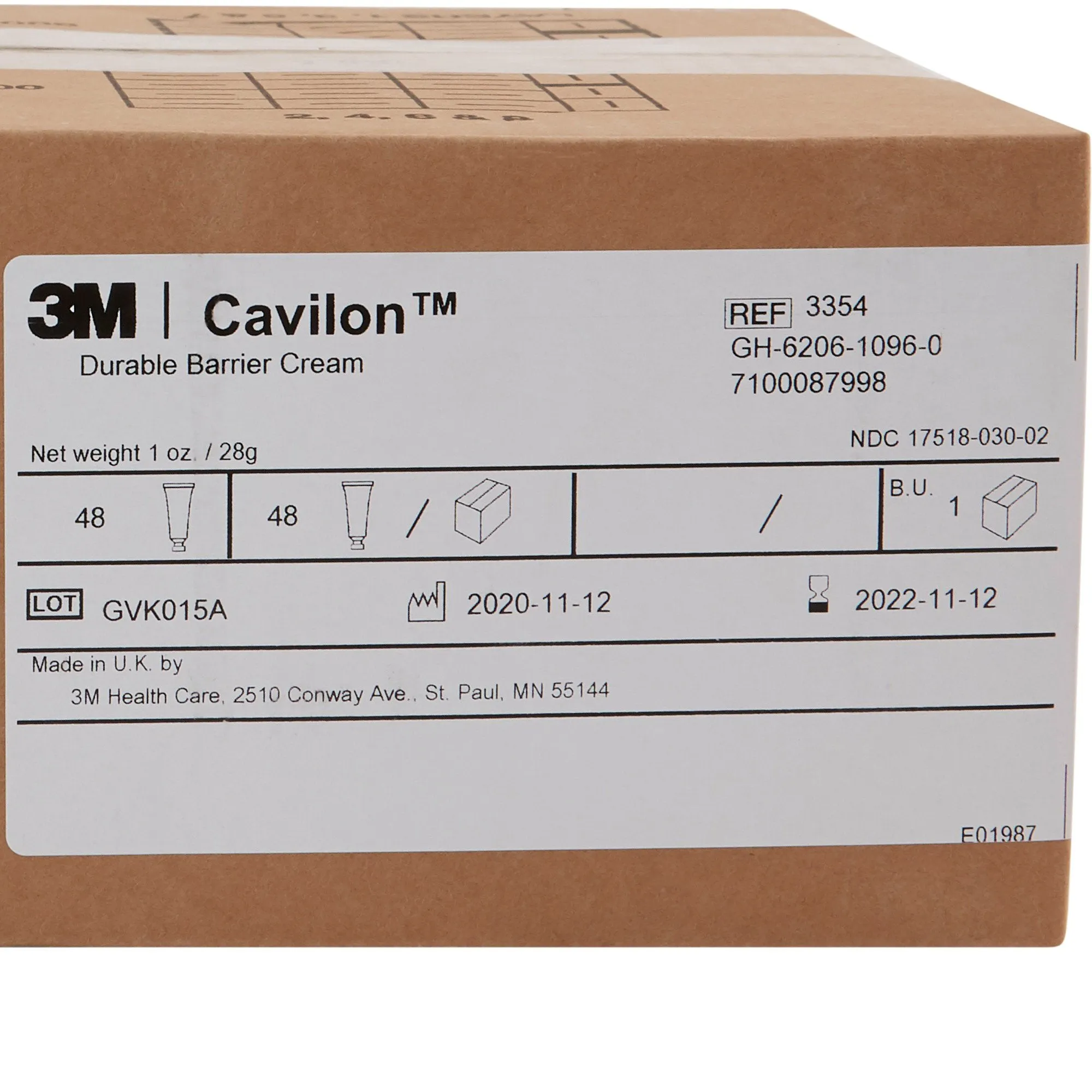 3M Cavilon Skin Protectant, Unscented Cream, 28 Gram Tube, 1 Each