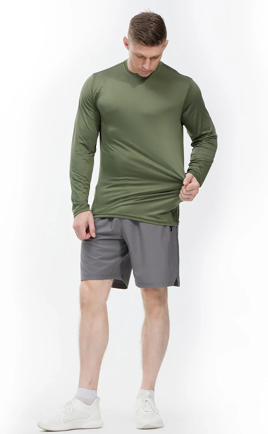 4 Pack Long Sleeve Shirts for Men Dry-Fit Moisture Wicking T-Shirts for Fishing Hiking Workout Gym