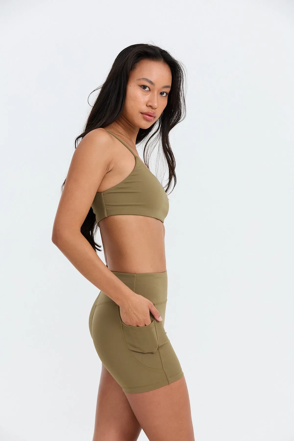 4" Biker Short - Khaki