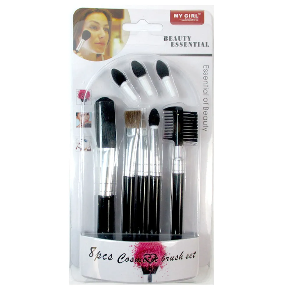 5 Pc Cosmetic Makeup Brushes Kit Face Eyebrow Shadow Makeup Brush Set Stand Gift