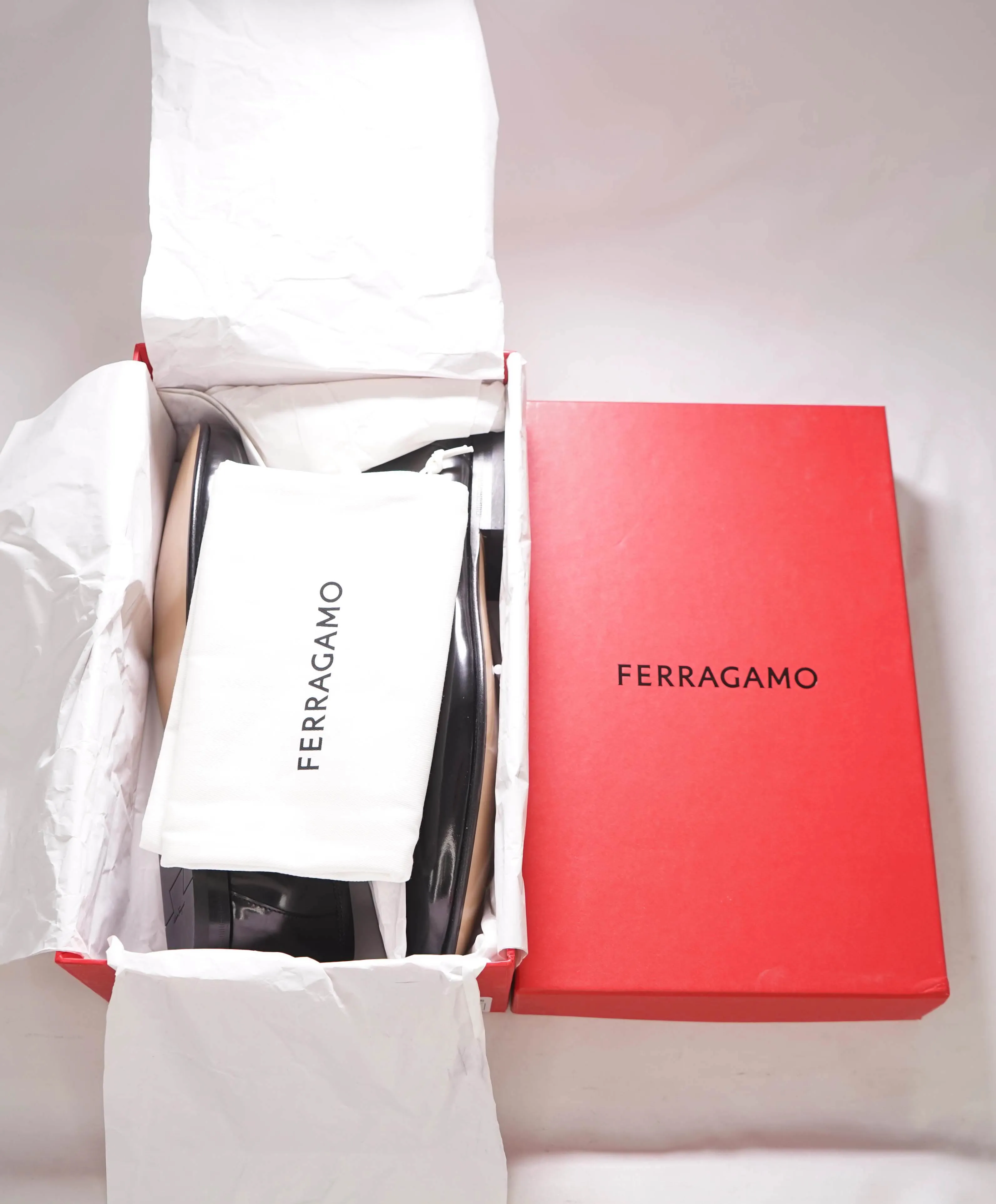 $850 SALVATORE FERRAGAMO - “GIN 4" Gancini Bit Loafer Black Leather - 12 EE US