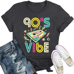 90's Shirt for Women I Love The 90's T-Shirt Back to The 90s Tee Vintage Neon Party Music Tops