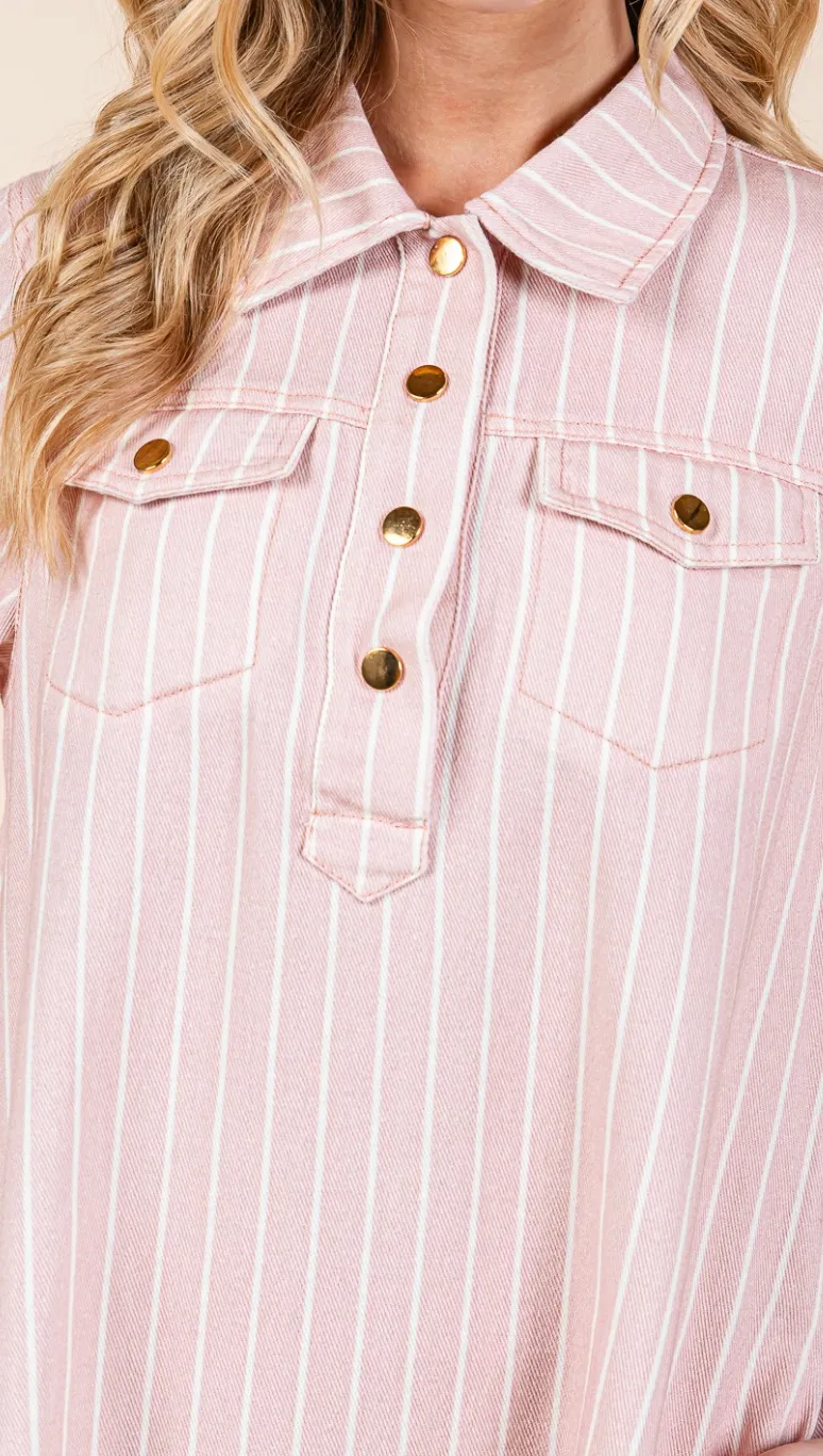 Adorable Striped Shirt Dress