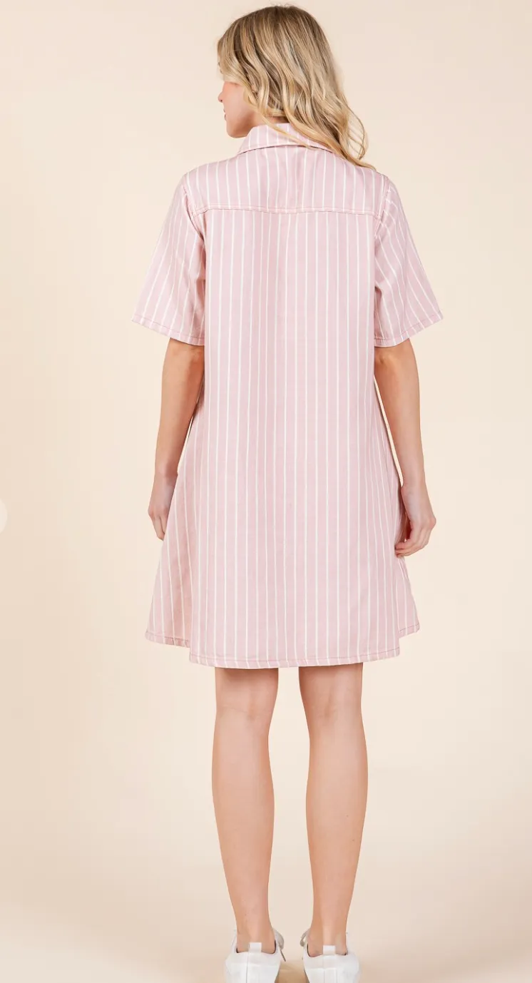 Adorable Striped Shirt Dress