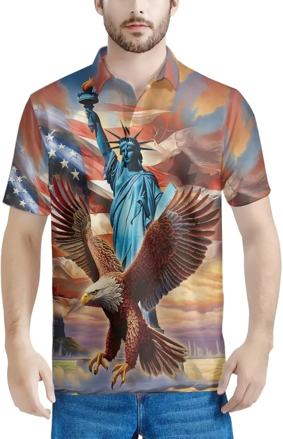 AFPANQZ Men's Casual Shirts Golf Tee Button Down Short Sleeve Casual Sports Shirts Halloween Christmas Party Outfit