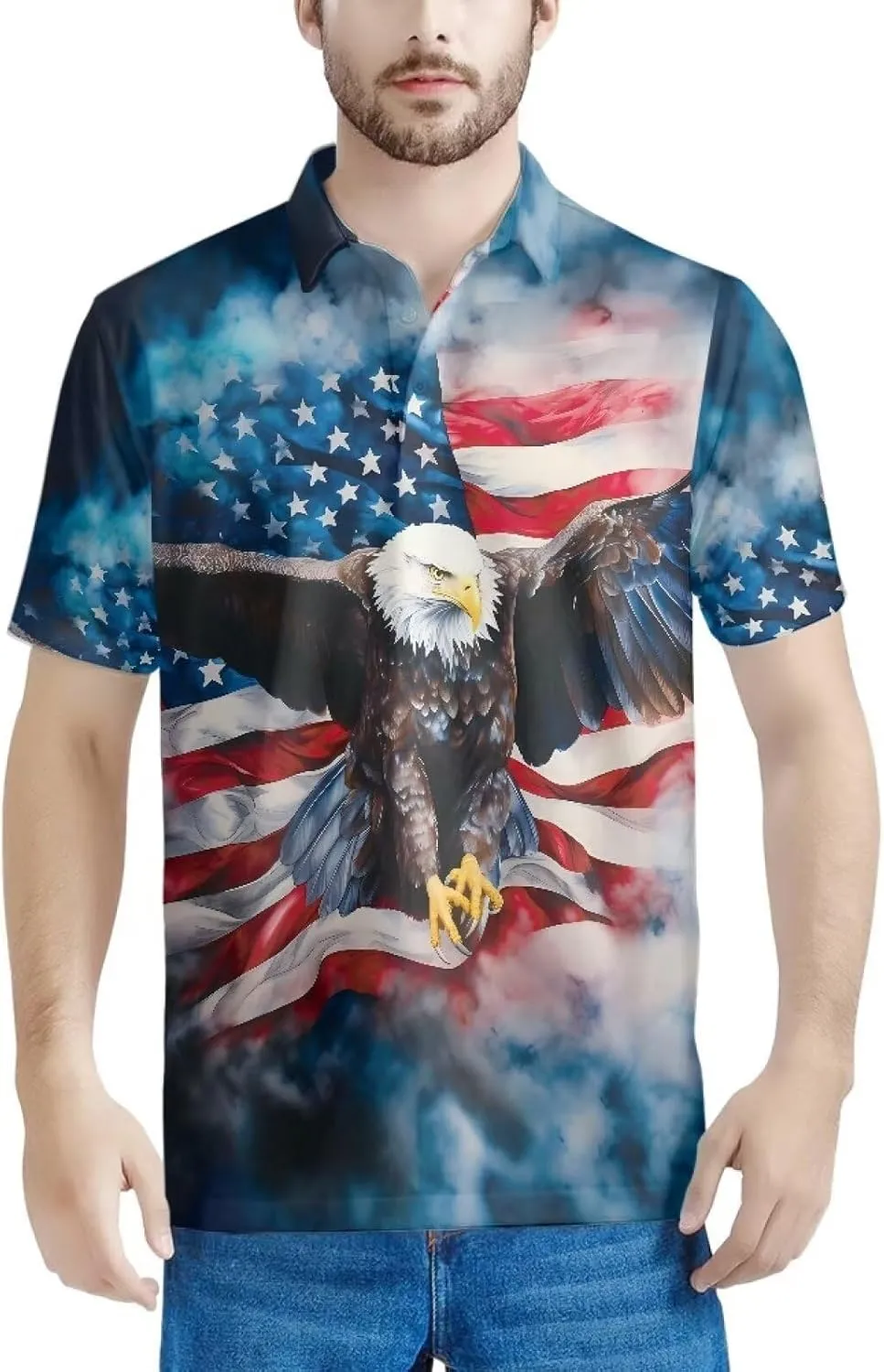 AFPANQZ Men's Casual Shirts Golf Tee Button Down Short Sleeve Casual Sports Shirts Halloween Christmas Party Outfit