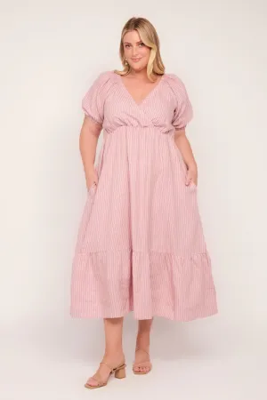 Alison Linen Midi Dress in Beverly Hills