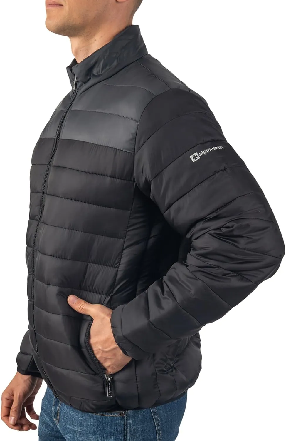 Alpine Swiss Niko Mens Down Alternative Jacket Puffer Coat Packable Warm Insulation & Lightweight