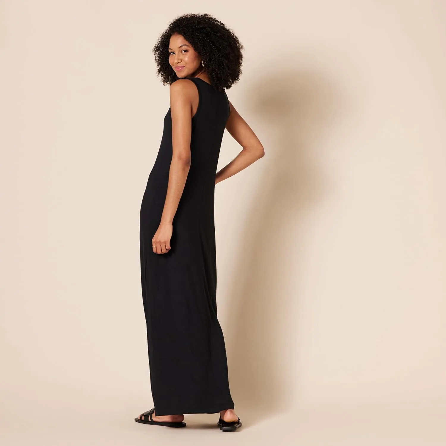 Amazon Essentials Women's Jersey V-Neck Tank Maxi Length Dress