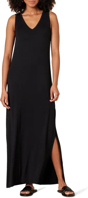 Amazon Essentials Women's Jersey V-Neck Tank Maxi Length Dress