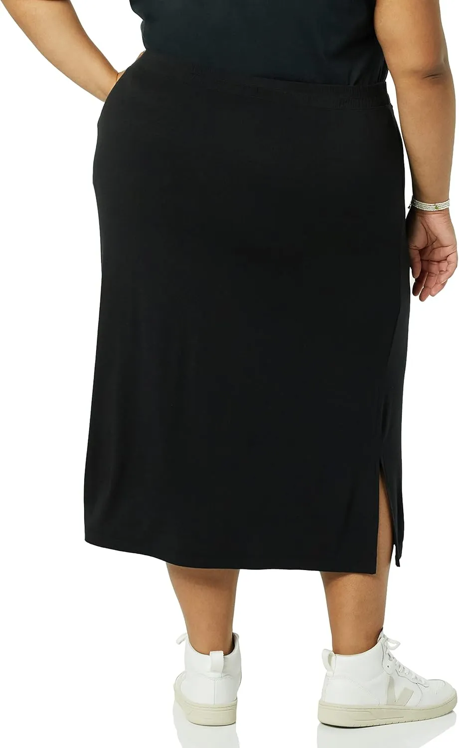 Amazon Essentials Women's Pull-On Knit Midi Skirt (Available in Plus Size)