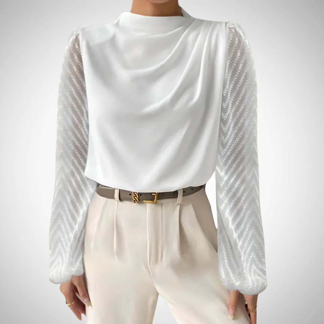 Amelia Elegant Round Neck Long Sleeve Top