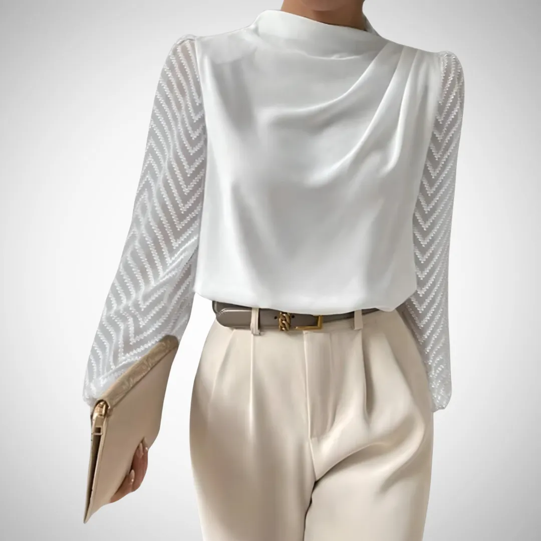 Amelia Elegant Round Neck Long Sleeve Top