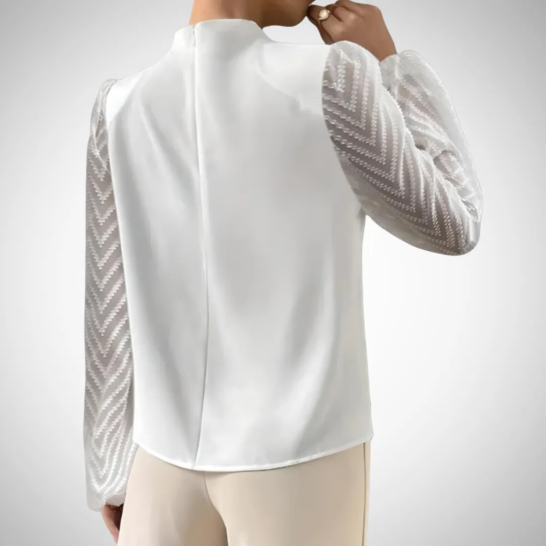 Amelia Elegant Round Neck Long Sleeve Top