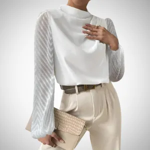 Amelia Elegant Round Neck Long Sleeve Top