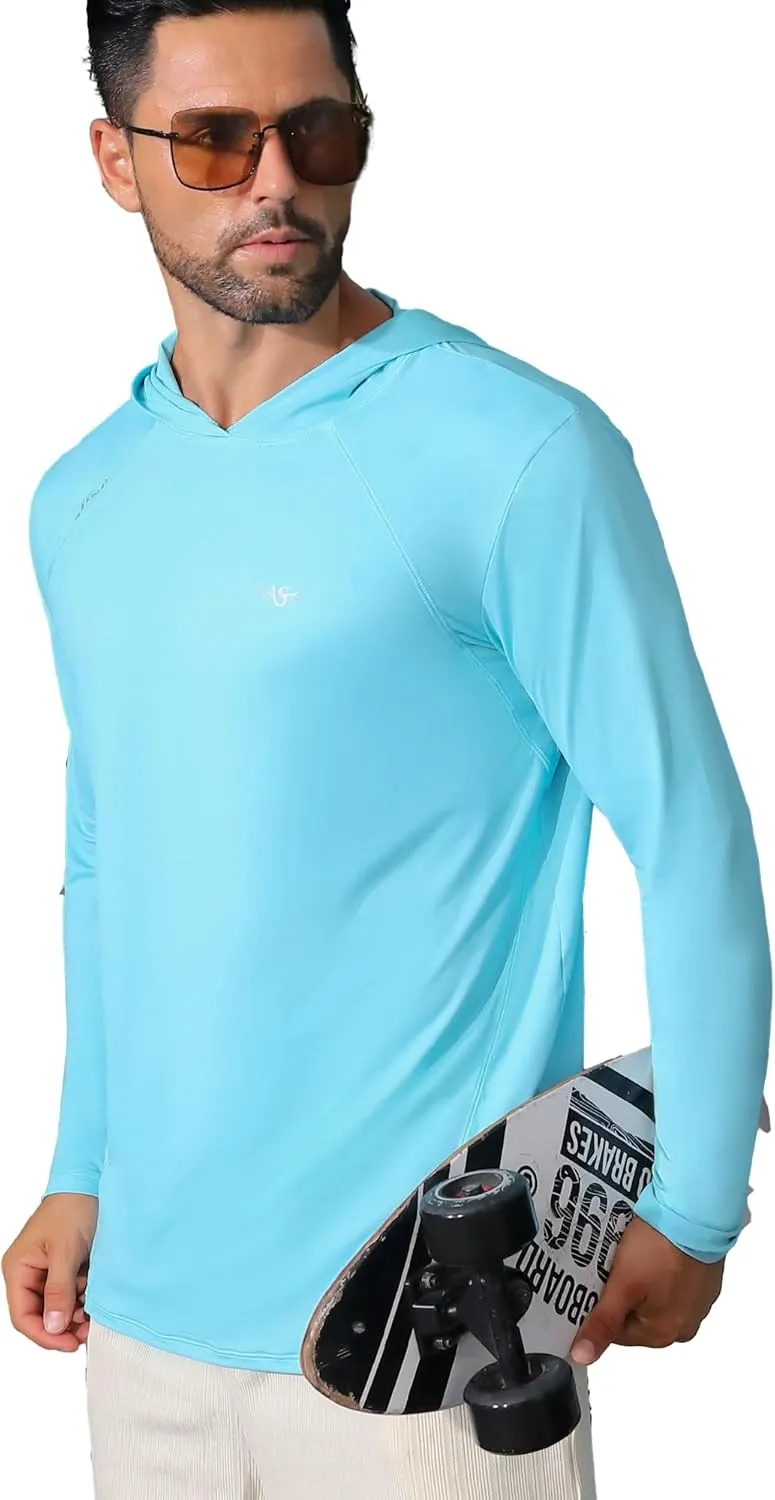 Angel season Men's Rash Guard Shirts UPF 50  Long Sleeve Swim Shirts Quick Dry UV Sun Protection Lightweight