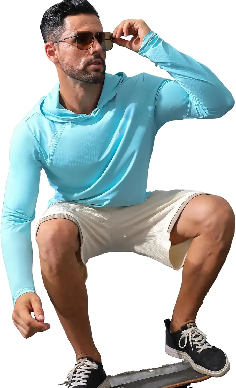 Angel season Men's Rash Guard Shirts UPF 50  Long Sleeve Swim Shirts Quick Dry UV Sun Protection Lightweight