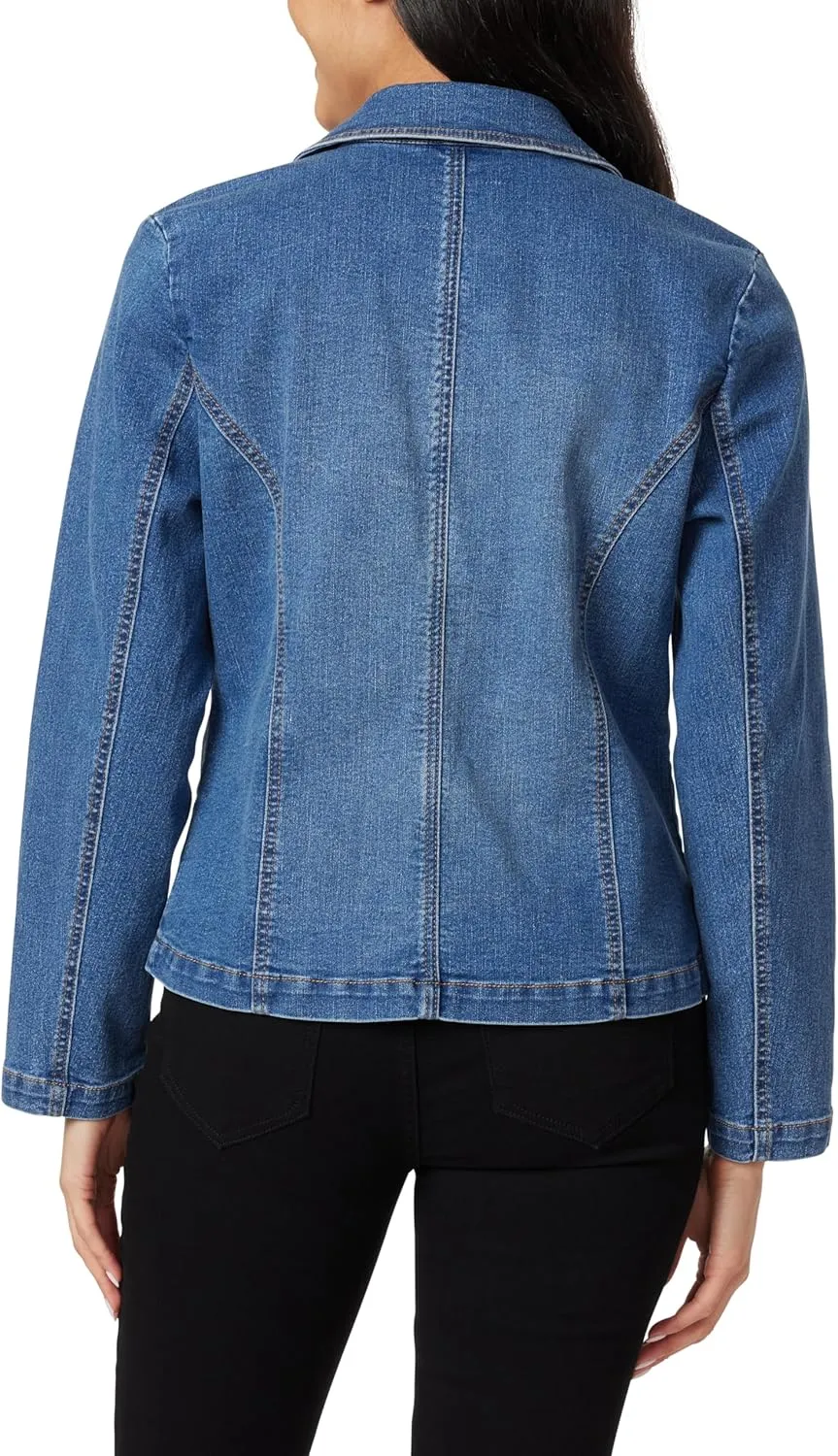 Angels Forever Young Women's Everflex Denim Blazer with Pockets