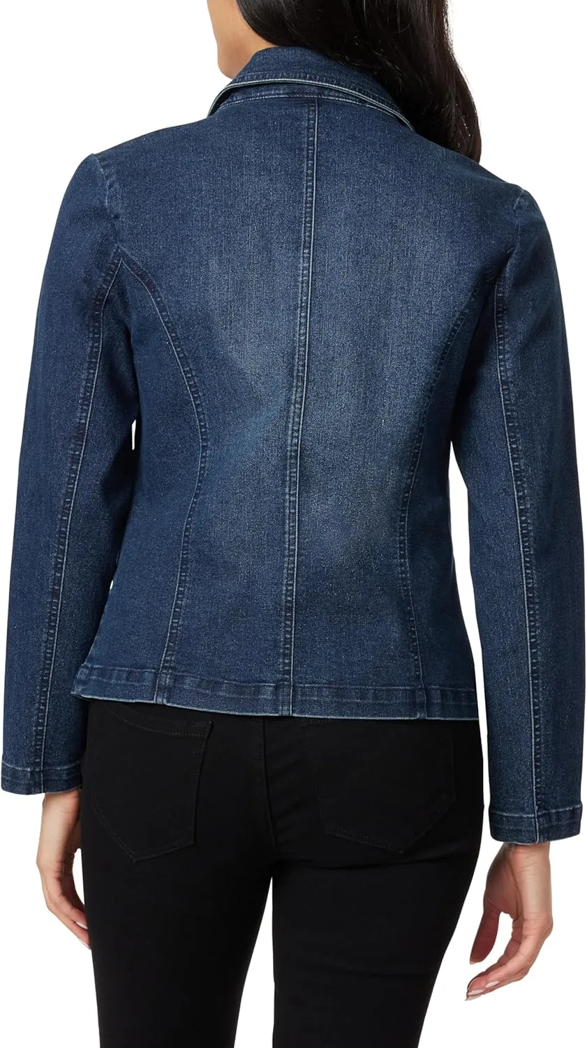 Angels Forever Young Women's Everflex Denim Blazer with Pockets