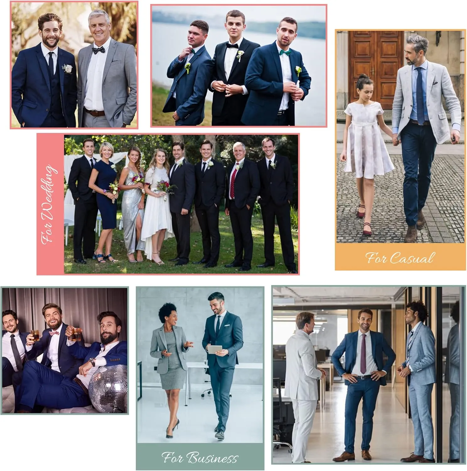 Antonio Uomo Mens Suit Set  Slim Fit 3 Piece Blazer 2 Button Jacket Vest Pants Business Wedding Party Solid Dress Suits