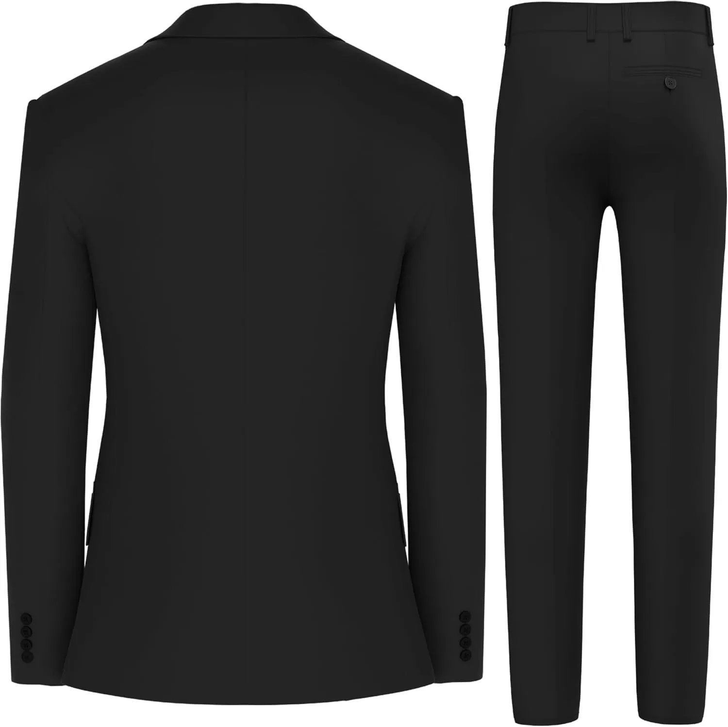 Antonio Uomo Mens Suit Set  Slim Fit 3 Piece Blazer 2 Button Jacket Vest Pants Business Wedding Party Solid Dress Suits