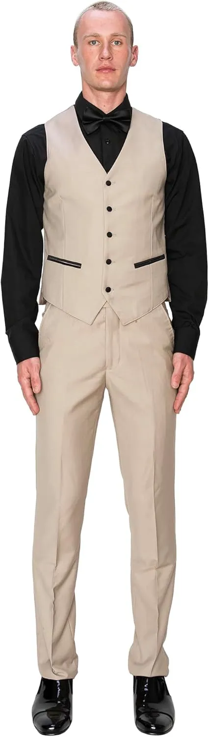 Antonio Uomo Mens Suit Set  Slim Fit Tuxedo Blazer Solid Jacket Vest Pants Formal Business Wedding Party Prom Dress Suits