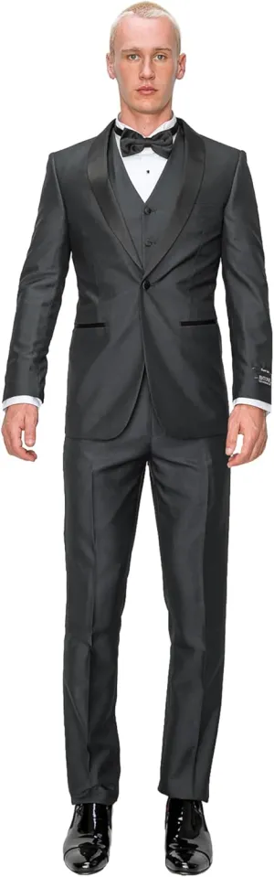 Antonio Uomo Mens Suit Set  Slim Fit Tuxedo Blazer Solid Jacket Vest Pants Formal Business Wedding Party Prom Dress Suits