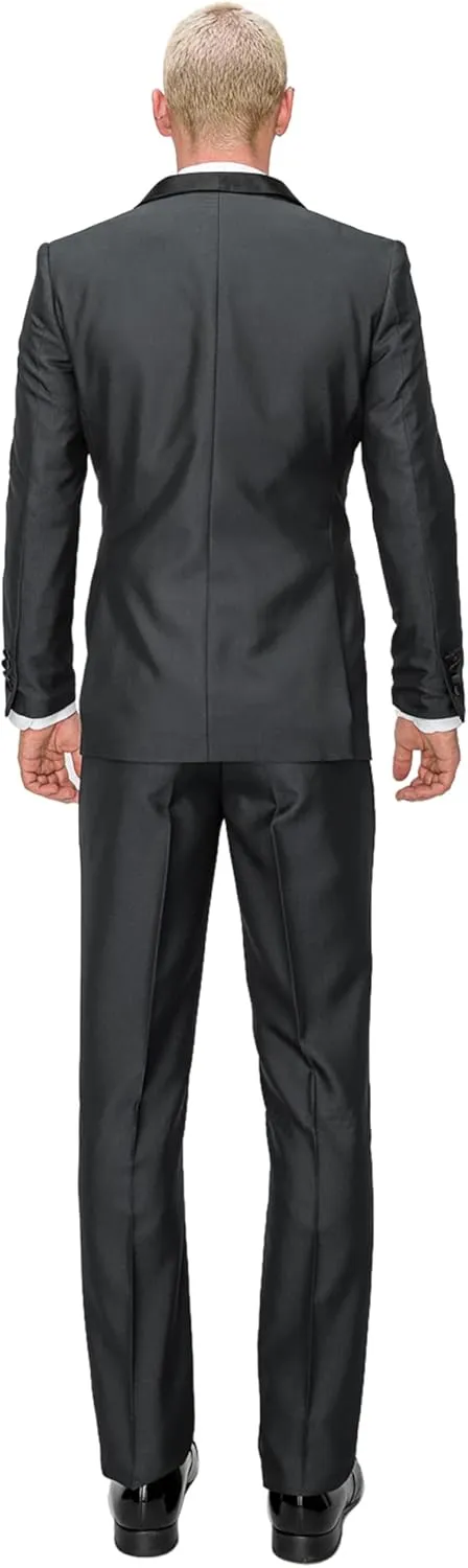 Antonio Uomo Mens Suit Set  Slim Fit Tuxedo Blazer Solid Jacket Vest Pants Formal Business Wedding Party Prom Dress Suits