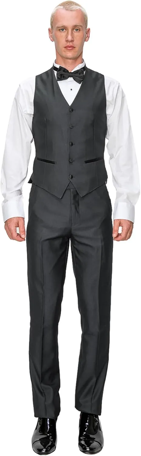Antonio Uomo Mens Suit Set  Slim Fit Tuxedo Blazer Solid Jacket Vest Pants Formal Business Wedding Party Prom Dress Suits