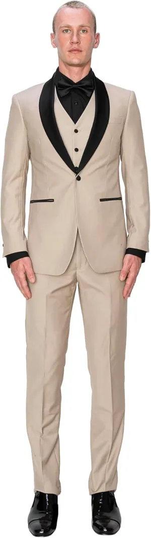 Antonio Uomo Mens Suit Set  Slim Fit Tuxedo Blazer Solid Jacket Vest Pants Formal Business Wedding Party Prom Dress Suits