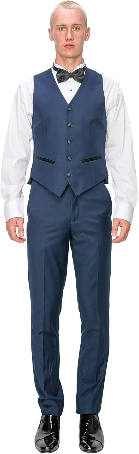 Antonio Uomo Mens Suit Set  Slim Fit Tuxedo Blazer Solid Jacket Vest Pants Formal Business Wedding Party Prom Dress Suits