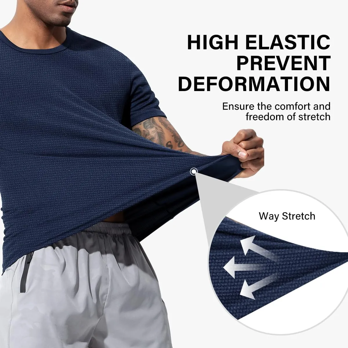 Arjen Kroos Men's Quick Dry Fit Running T-Shirts 4 Pack Activewear Gym Shirts Breathable Workout Undershirts