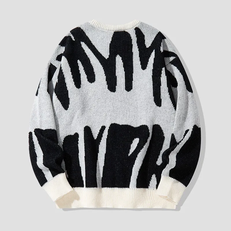 Aule Colorblock Letter Sweater