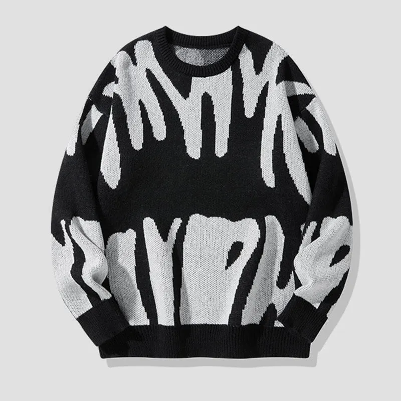 Aule Colorblock Letter Sweater