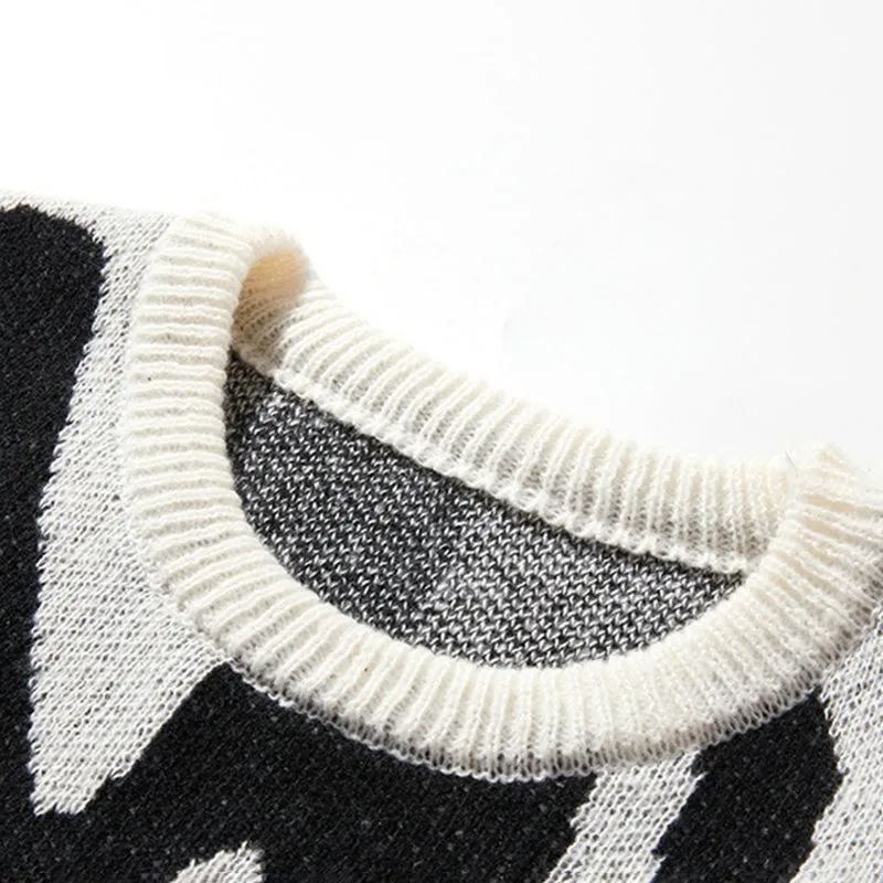 Aule Colorblock Letter Sweater