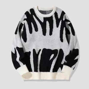 Aule Colorblock Letter Sweater
