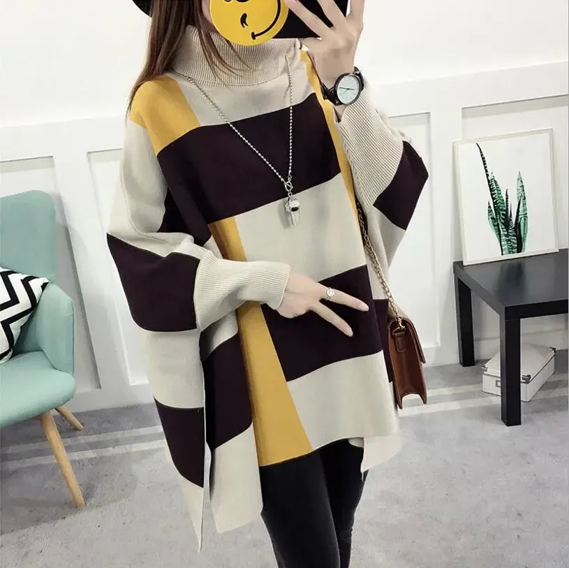 Autumn Casual Loose Stripe Knitted Sweaters - Ailime Designs