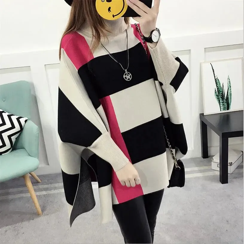 Autumn Casual Loose Stripe Knitted Sweaters - Ailime Designs