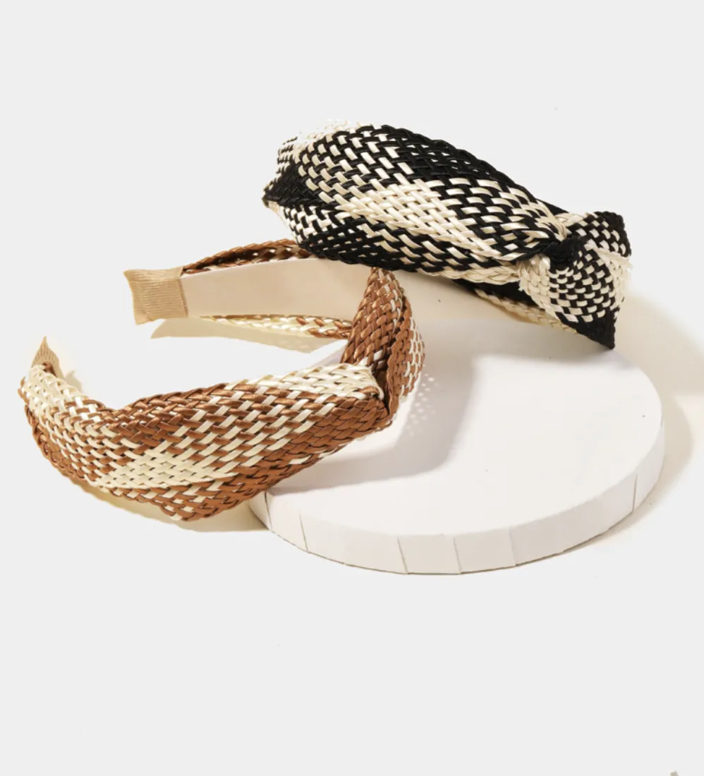 Avery Two Tone Basket Weave Twist Headband