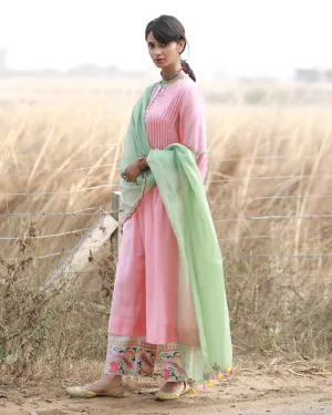 Bagh Pastel Pink Pintex Kurta