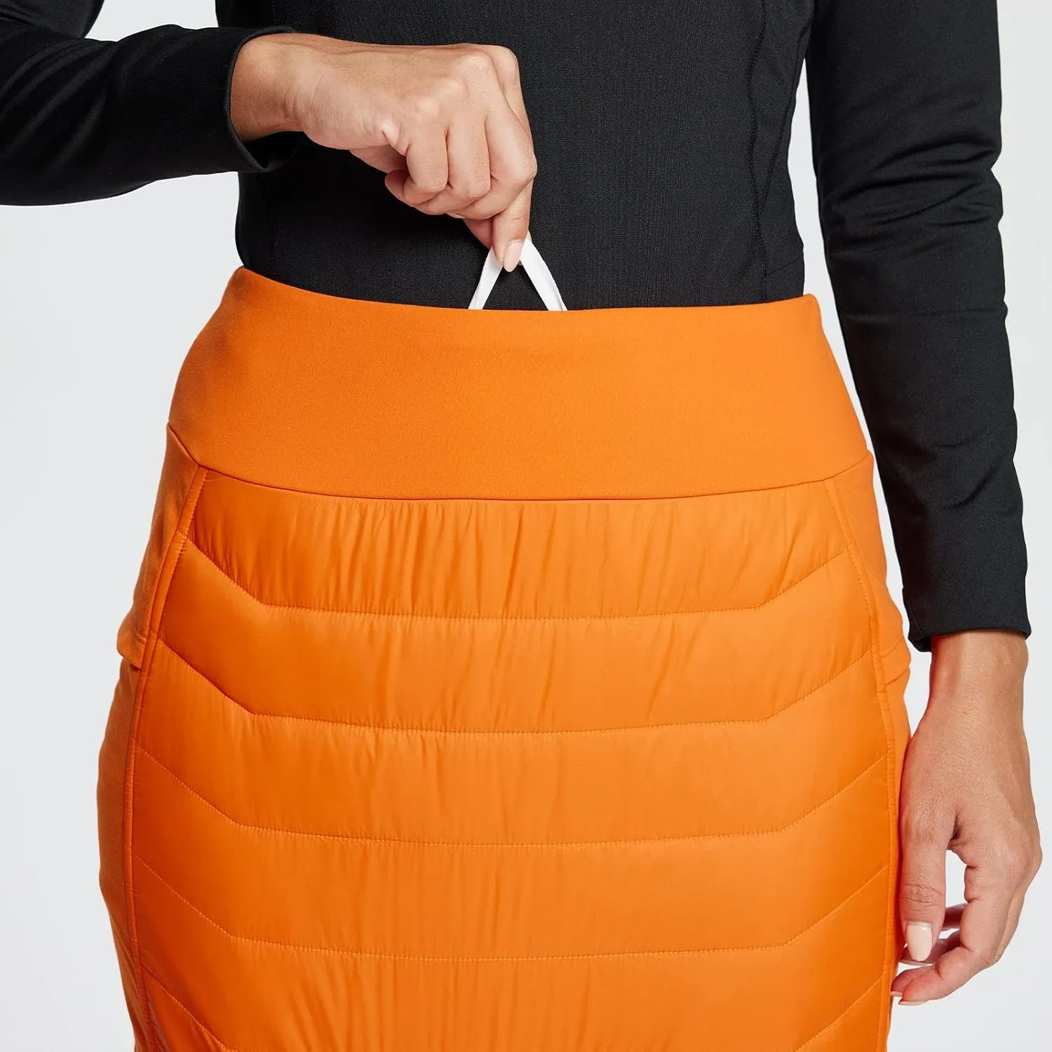 baleaf Women's 17" Puffer Quilted Skirt Lightweight Insulated Warm Snow Skirts Hiking Running Golf Outdoors