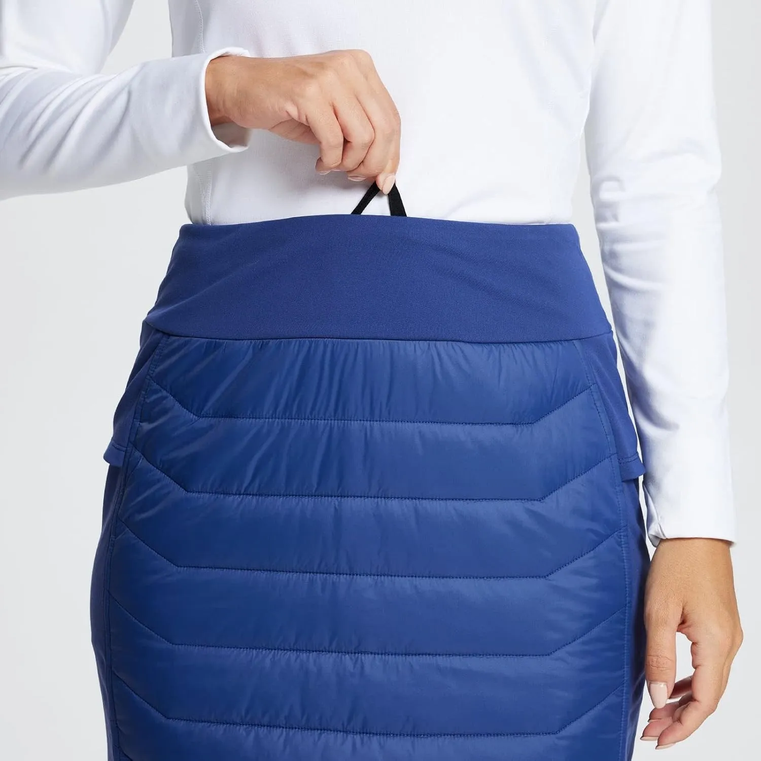 baleaf Women's 17" Puffer Quilted Skirt Lightweight Insulated Warm Snow Skirts Hiking Running Golf Outdoors