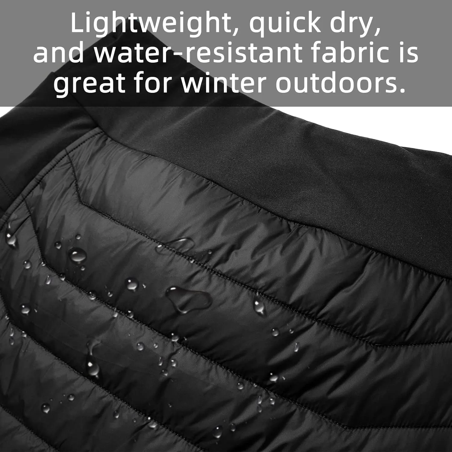 baleaf Women's 17" Puffer Quilted Skirt Lightweight Insulated Warm Snow Skirts Hiking Running Golf Outdoors