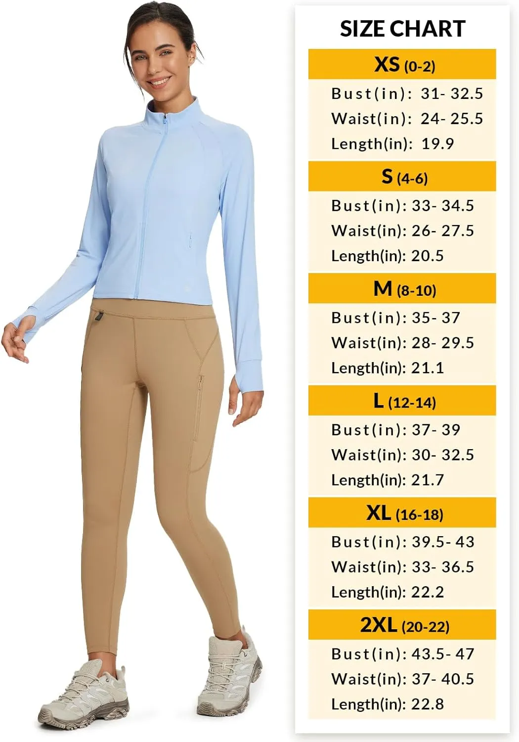 baleaf Women's Sun-Dur SPF Shirts Permanent UPF 50  Crop Jacket Long Sleeve Sun Protection Clothing Full Zip Quick Dry Hiking
