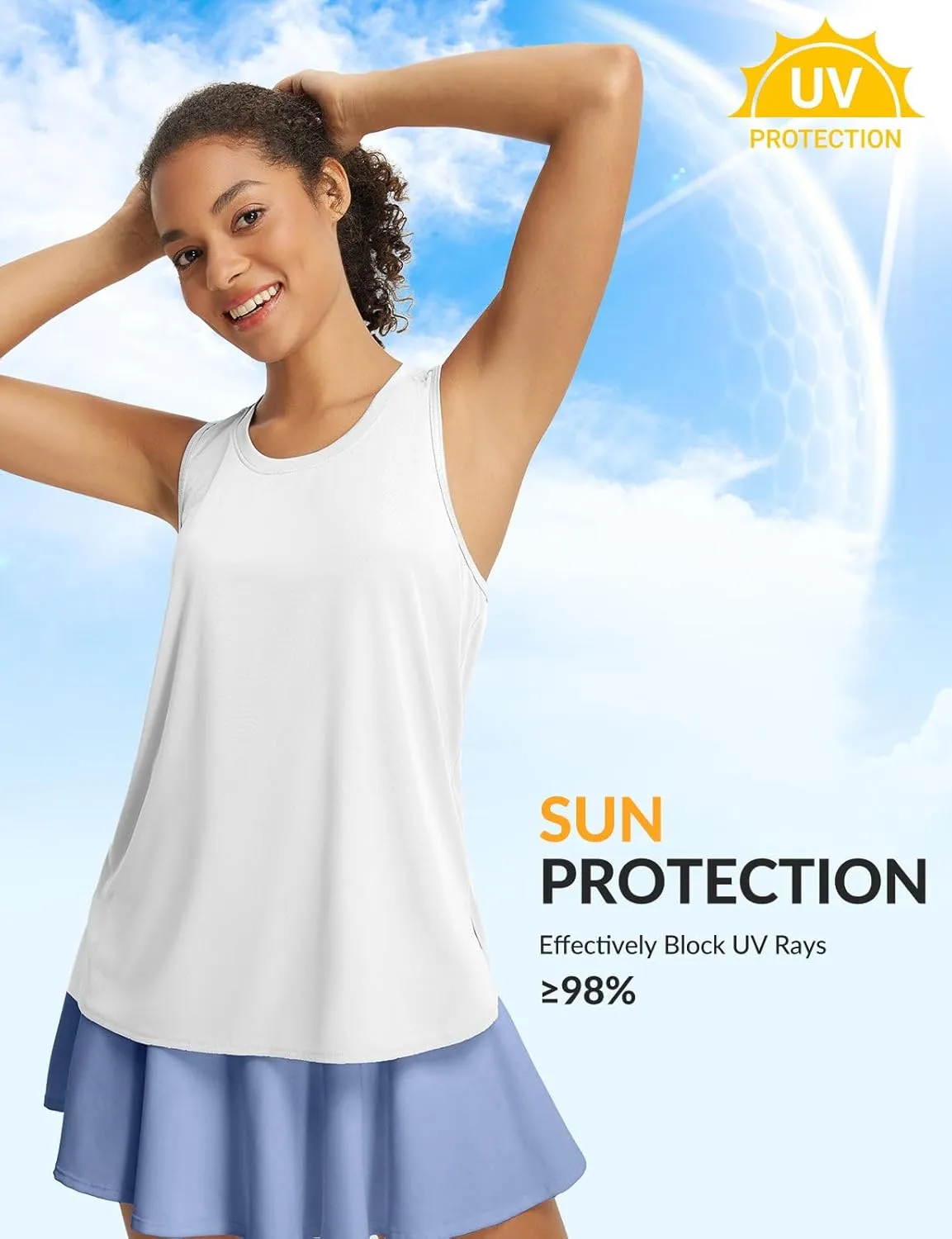 baleaf Womens Tank Tops Running Cross Open Back Top Sleeveless Racerback Gym Workout Athletic Quick Dry Tennis UPF 50 
